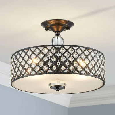 Deckenleuchte Kristall 40 cm Gold E14 3-flammig
