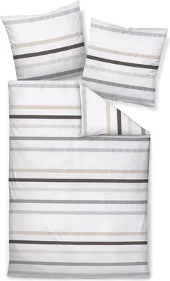 Produktbild von Janine Design Bettwäsche-Garnitur Mako-Satin 87101 J. D. Farbe taupegrau Größe 155x220+80x80