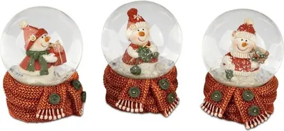 Produktbild von 1 Stück von 3 Weihnachtliche Schneekugel Winter Schüttelkugel 7cm Classic-rot