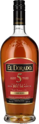 Image de El Dorado 5 Years Old Cask Aged Demerara Rum 40% Vol. 0,7l