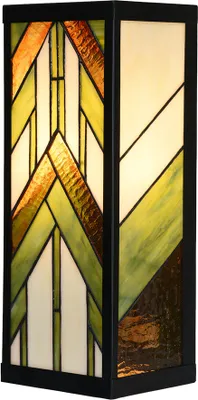 Zdjęcie produktu dla Clayre & Eef Lampa ścienna Tiffany 14x16x40 cm Beżowe szkło