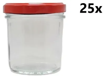 Obrázok produktu pre Nádoba na varenie 120 ml číra 25 ks VČETNE ČERVENÝCH LÍSTKOV, počet kusov v balení: 25