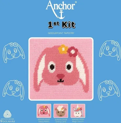 Produktbild von Anchor Stickset mit Nadel, Fäden, Stickstoff und Kartonrahmen 10x10cm