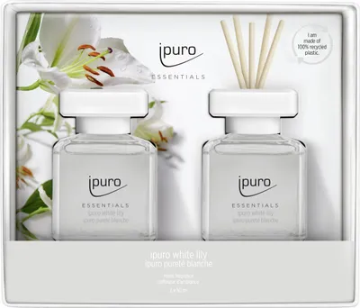 Produktbild von ipuro ESSENTIALS Raumduft Set White Lily 2 x 50 ml