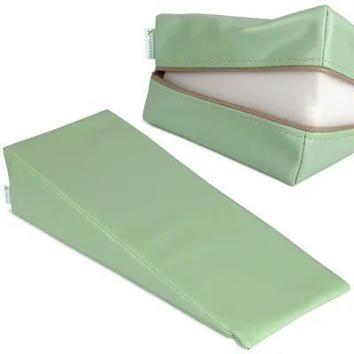 Obrázek produktu pro Polohovací klín Habys, pro masáže a terapii, polohovací polštář, polohovací materiál, fyzioterapie, lymfatický klín, ortopedický, velikost:54x22x12cm, zelený