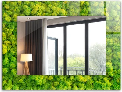 Produktbild von Dekorativer Wandspiegel - Bedruckter Spiegel - Motiv - 80x60 cm - Grünes Moos
