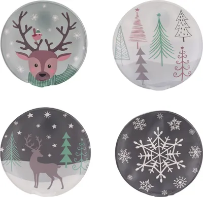 Produktbild von 1.02 Taschenwärmer WINTER rund im 4er Set - Handwärmer wiederverwendbar