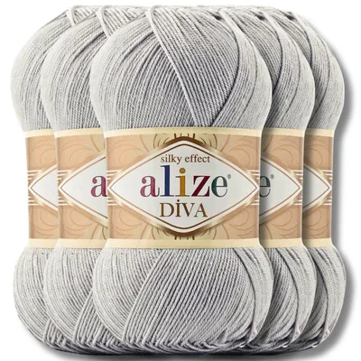 Produktbild von Alize 5x 100g Diva Wolle, Uni, Häkeln, Stricken (168)