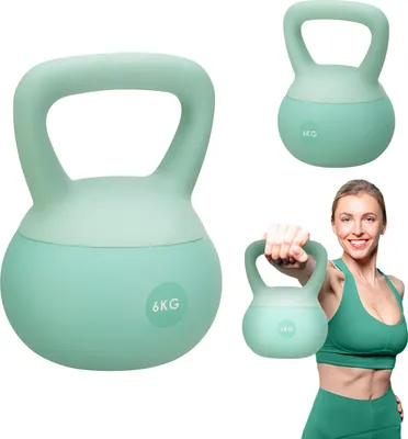 Produktbild von Gymtek® Weiche Kettlebell Hantel - 6kg Gewicht - Kugelhantel, Schwunghantel, Kugelgewicht für Home Gym, Fitness, Pilates, Krafttraining