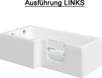 Produktbild von Solarna 170x85/70cm Badewanne mit Tür Seniorenbadewanne, Links