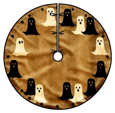 Produktbild von Geisterbaumrock aus schwarzem Samt für Halloween, 121,9 cm