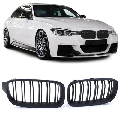 Sport Kühlergrill Doppelsteg SCHWARZ MATT passend für BMW 3er F30 F31 2011-2019 – Produktansicht