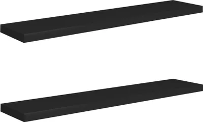Obrázek produktu pro Plovoucí nástěnné police 2 ks černé 120 x 23,5 x 3,8 cm MDF