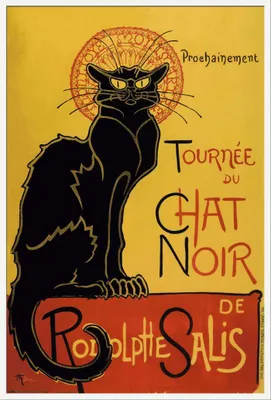Immagine prodotto di Steinlen, Theophile - Poster - Tournee du Chat Noir + cornice a incastro, Shinsuke® Maxi in plastica bianca, lastra in acrilico