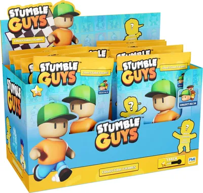 A display box of Stumble Guys collectible figures.