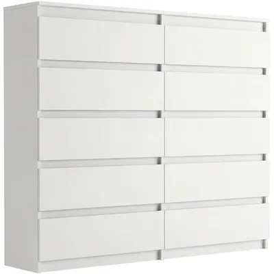 Obrázek produktu pro Komoda 140 cm 10 zásuvek skříňka FRAMIRE R-140-S10 bílá