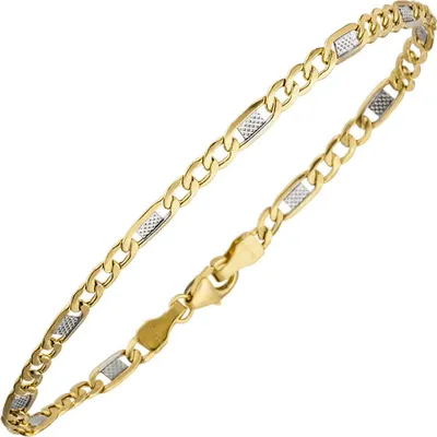 Produktbild von 3,7mm Steg-Panzerarmband Armband Armkette aus 333 Gold Gelbgold 19cm Uni