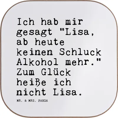 Produktbild von Mr. & Mrs. Panda Tischuntersetzer Ich hab mir gesagt... - Weiß - Geschenk, gläseruntersetzer, Tassenuntersetzer, Spruch Sprüche Weisheiten Zitate Lustig Weisheit Worte