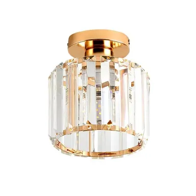Produktbild von GOLDENE KRISTALL-KRONLEUCHTER-DECKENLAMPE E27 IM MODERNEN STIL FÜR DAS WOHNZIMMER + Gratis-Glühbirne
