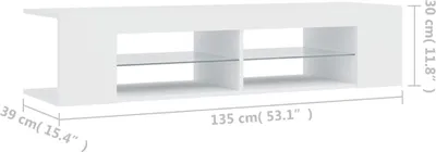Produktbild von vidaXL TV-Schrank mit LED-Leuchten Weiß 135x39x30 cm