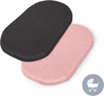 Obrázek produktu pro Prostěradlo do kočárku 75 x 35 - sada 2 ks - grafit, růžová