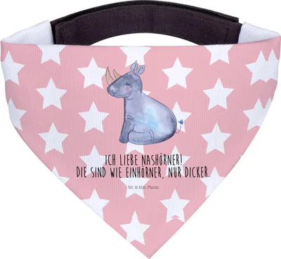 Produktbild von Mr. & Mrs. Panda Halstuch Einhorn Nashorn - Rot Pastell - Geschenk, Hunde, Tuch für, Regenbogen, Hunde-Halstuch, Glitzer, Zoo, Unicorn, Lustig, Hund