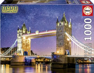 Produktbild von Educa - Puzzle Tower Bridge, London neon fluorescent - 1000 dielov
