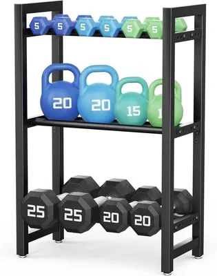 Obrázok produktu pre Držiak na závažia pre posilňovanie, 3 úrovne, kapacita 100 kg, ideálny na fitness príslušenstvo a domáce cvičenie