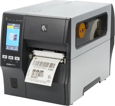 Produktbild von Zebra ZT411 DT 203dpi cutter linerless disp. colour USB RS232 BT Ethernet