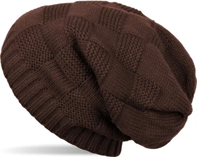 Produktbild von styleBREAKER Strick Beanie Mütze mit Patentmuster, Slouch Longbeanie, Uni 04024137