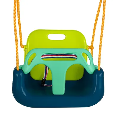 Produktbild von KRUMAD Kinderschaukel Indoor und Outdoor 3-in-1 Babyschaukel Belastbar bis 30 kg Gartenschaukel Höhenverstellbar Sicher und Bequem Marine Limette Mint