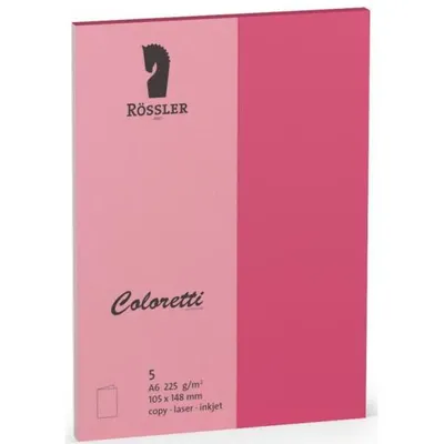 Image de Rössler Papier 220706554 Coloretti Carte double - A6 vertical, 5 pièces, rose