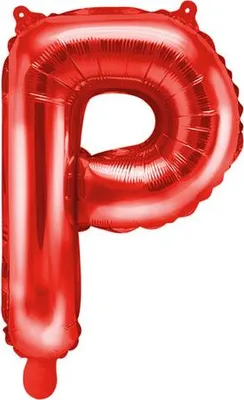 Produktbild von Folienballon Buchstabe „P“, 35cm, rot (1 Karton / 50 Stück)