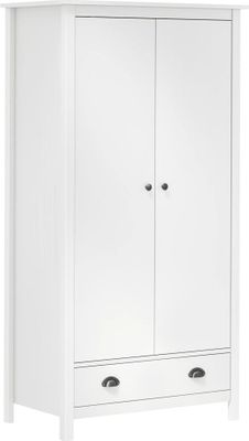 Maison Exclusive Dvoukřídlá šatní skříň Hill bílá 89x50x170 cm masivní borovice