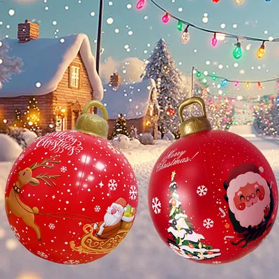Aufblasbare Weihnachtskugeln 60 cm, 2 Stück, PVC, Outdoor-Deko