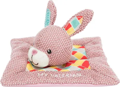 Obrázek produktu pro Trixie JUNIOR snuggler - plyšový mazlíček, čtverec s králičí hlavou 13 x 13 cm