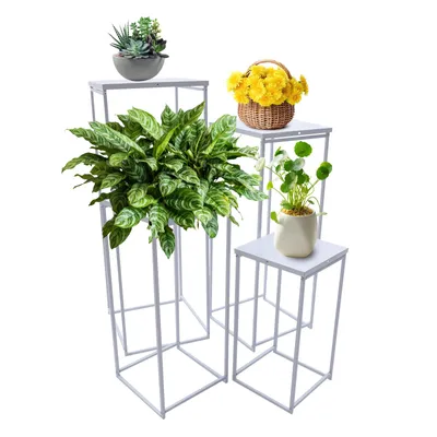 Obrázek produktu pro 4x květinový stojan Kovový prezentační stojan Moderní květinová stolička Svatební pozadí Deco White