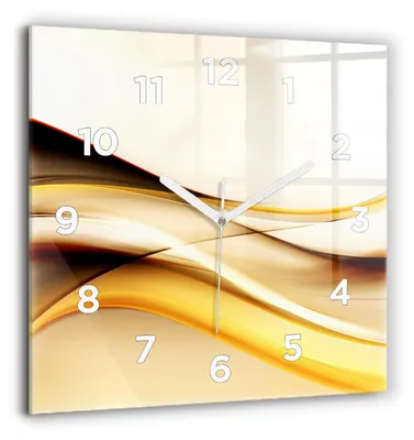 Produktbild von Wallfluent Große Wanduhr – Stilles Quarzuhrwerk - Uhr Dekoration Wohnzimmer Schlafzimmer Küche - Zifferblatt - weiße Zeiger - 60 cm - Abstraktion einer Welle