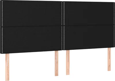 Produktbild von vidaXL Kopfteil Schwarz 200 x 5 x 118/128 cm Stoff