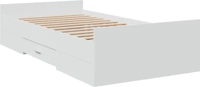 Image de vidaXL Cadre de lit avec tiroirs blanc 90x200 cm bois composite