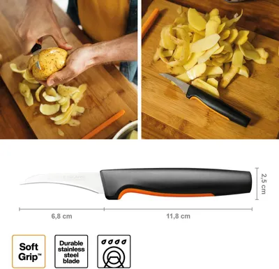 Produktbild von Fiskars 1057545, Schälmesser, 6,8 cm, Edelstahl, 1 Stück(e)