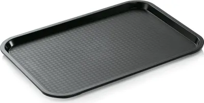 Produktbild von Tablett / Kantinentablett, Kunststoff, 45,5x35,5x2 cm, Farben wählbar : Tablett, 45,5 x 35,5 cm, schwarz, Polypropylen Variante: Tablett, 45,5 x 35,5 cm, schwarz