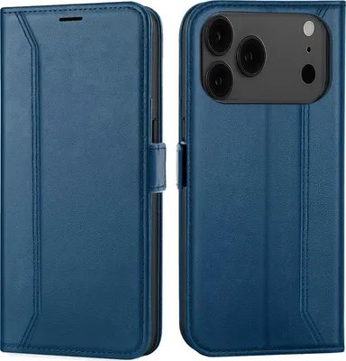 Zdjęcie produktu dla Etui na telefon komórkowy iPhone 17 Pro składane etui z klapką, niebieskie