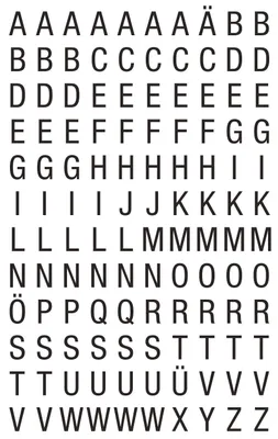 Zdjęcie produktu dla Avery Zweckform® 3720 3720 Etykiety Letter - A-Z, 6,5 mm, czarne, samoprzylepne, odporne na warunki atmosferyczne, 240 etykiet