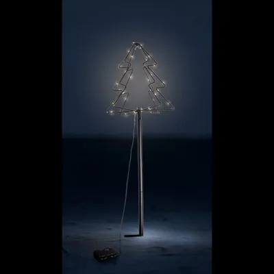 Produktbild von LEX 3D Baum aus Metall mit 52 LEDs warmweiß, mit Erdspieß+Timer LK086