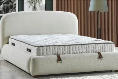 Produktbild von Casa Padrino Luxus Doppelbett mit Matratze Creme / Braun - Verschiedene Größen