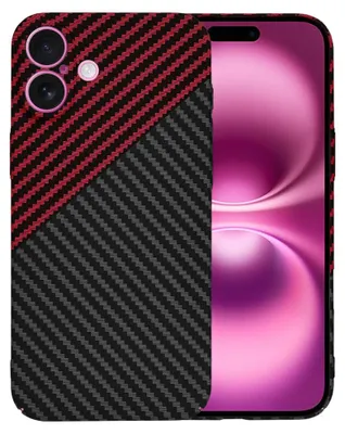 Produktbild von Techsuit Carbonite FiberShell Back Cover Hülle für Apple iPhone 16 Plus - Rot/Schwarz