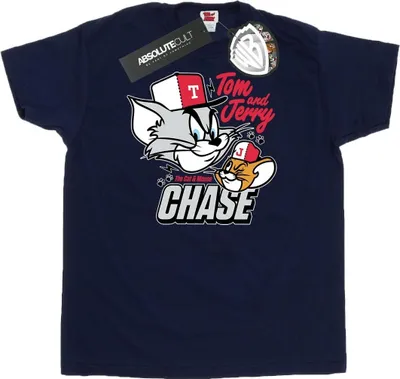Produktbild von Tom And Jerry - "Cat & Mouse Chase" T-Shirt für Herren BI52091 (3XL) (Marineblau)