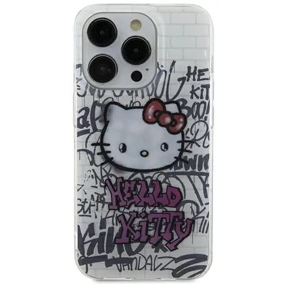Zdjęcie produktu dla Etui Hello Kitty Iml Kitty On Bricks Graffiti Na Iphone 15 - Białe
