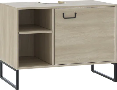 Immagine prodotto di Mobiletto per lavabo Vicco Vionna Quercia/nero 80 x 60 cm con 2 scomparti aperti, Model 55333